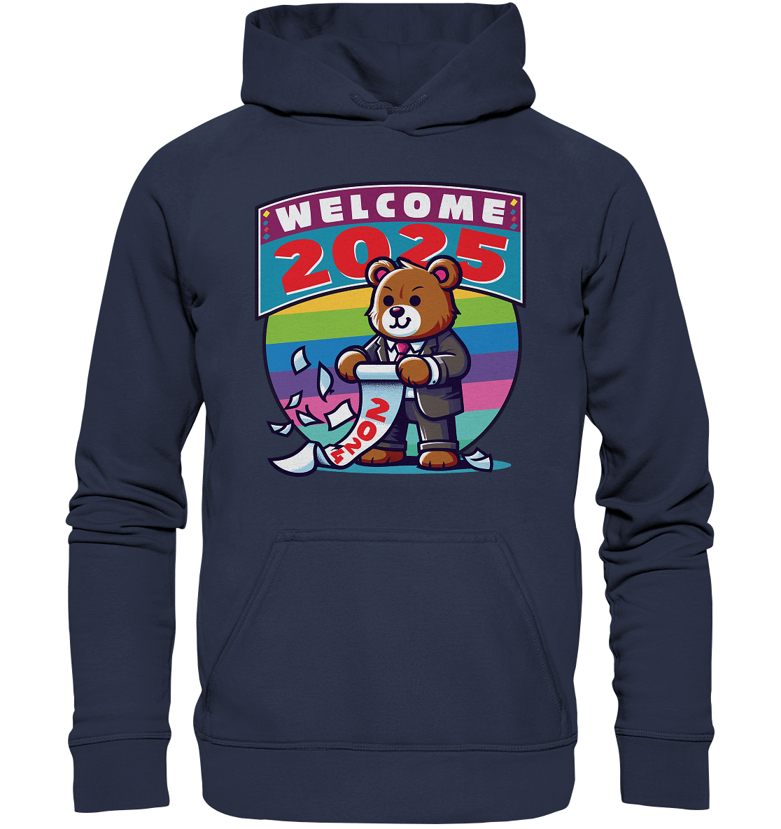 Willkommen 2025 – Der charmante Bärenkalender für einen bunten Neustart - Kids Premium Hoodie - FaunaFeels Onlineshop Kids & Babys