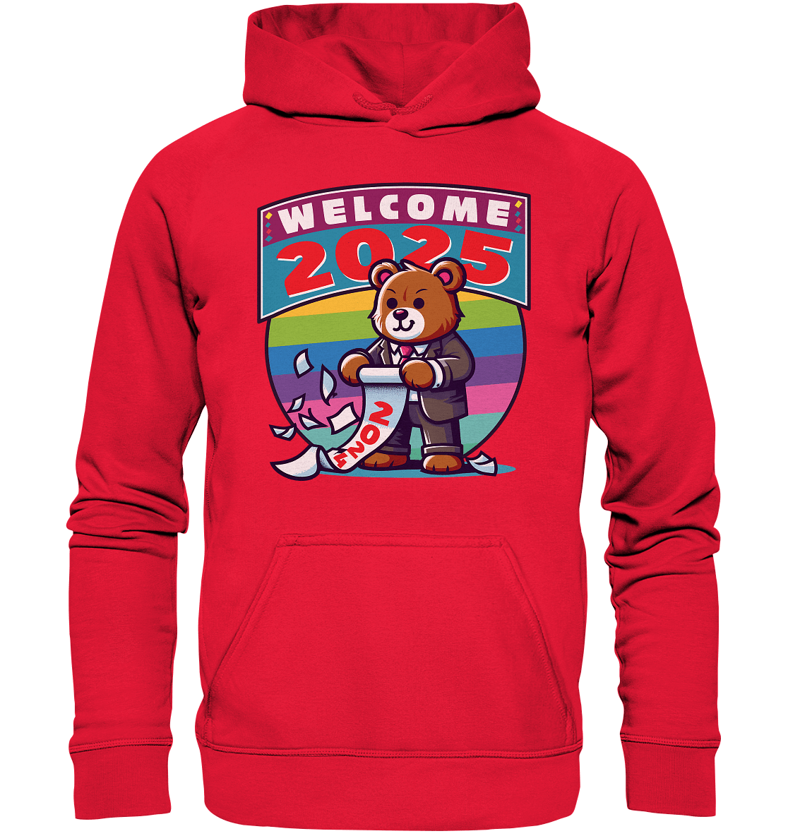 Willkommen 2025 – Der charmante Bärenkalender für einen bunten Neustart - Kids Premium Hoodie - FaunaFeels Onlineshop Kids & Babys