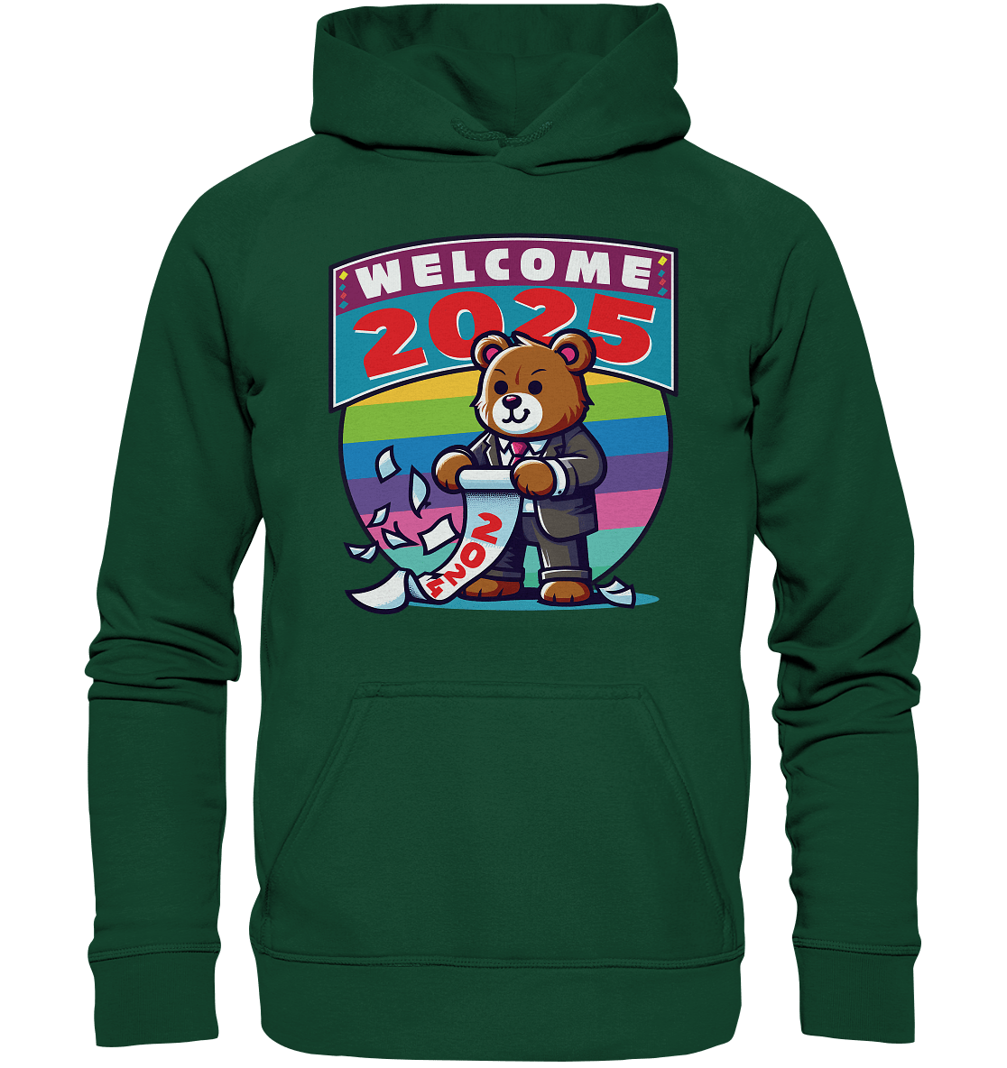 Willkommen 2025 – Der charmante Bärenkalender für einen bunten Neustart - Kids Premium Hoodie - FaunaFeels Onlineshop Kids & Babys