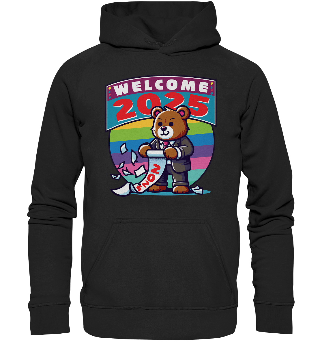 Willkommen 2025 – Der charmante Bärenkalender für einen bunten Neustart - Kids Premium Hoodie - FaunaFeels Onlineshop Kids & Babys