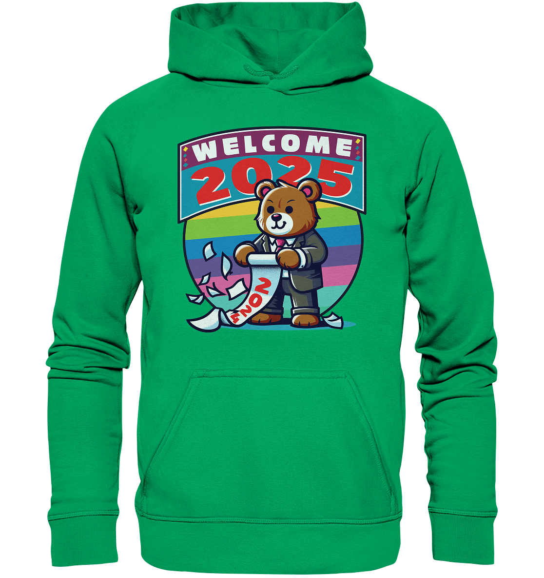 Willkommen 2025 – Der charmante Bärenkalender für einen bunten Neustart - Kids Premium Hoodie - FaunaFeels Onlineshop Kids & Babys