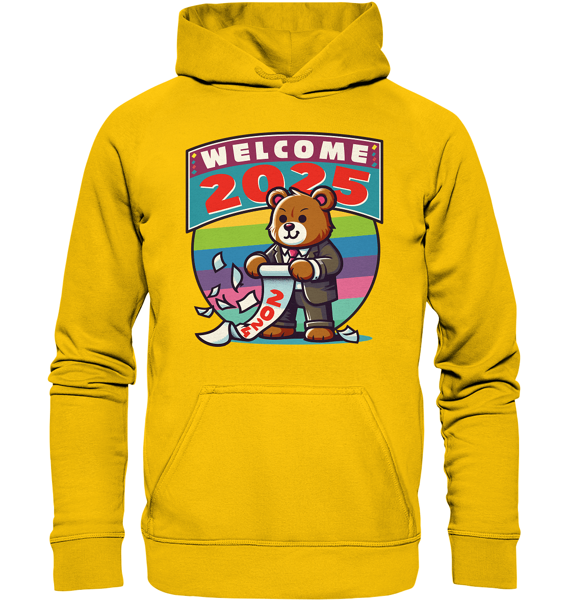 Willkommen 2025 – Der charmante Bärenkalender für einen bunten Neustart - Kids Premium Hoodie - FaunaFeels Onlineshop Kids & Babys