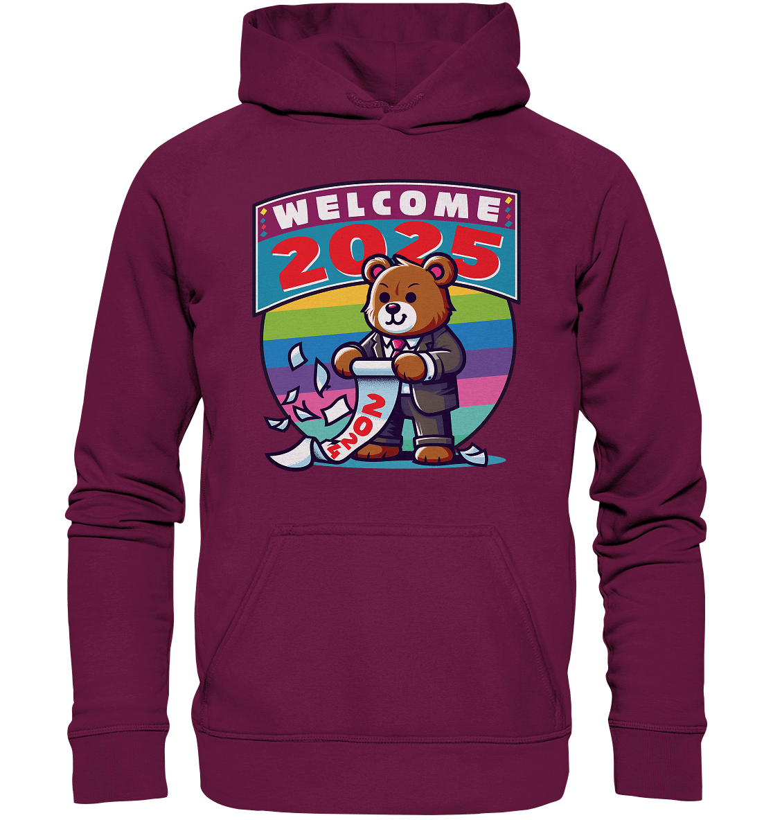 Willkommen 2025 – Der charmante Bärenkalender für einen bunten Neustart - Kids Premium Hoodie - FaunaFeels Onlineshop Kids & Babys