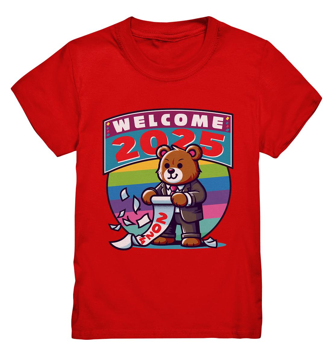 Willkommen 2025 – Der charmante Bärenkalender für einen bunten Neustart - Kids Premium Shirt - FaunaFeels Onlineshop Kids & Babys