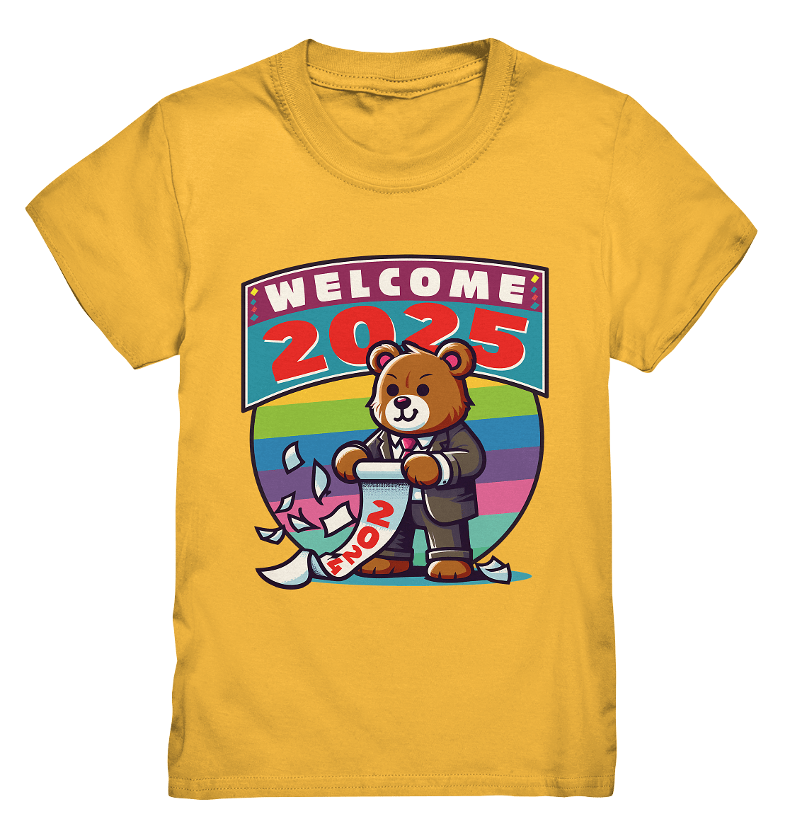 Willkommen 2025 – Der charmante Bärenkalender für einen bunten Neustart - Kids Premium Shirt - FaunaFeels Onlineshop Kids & Babys