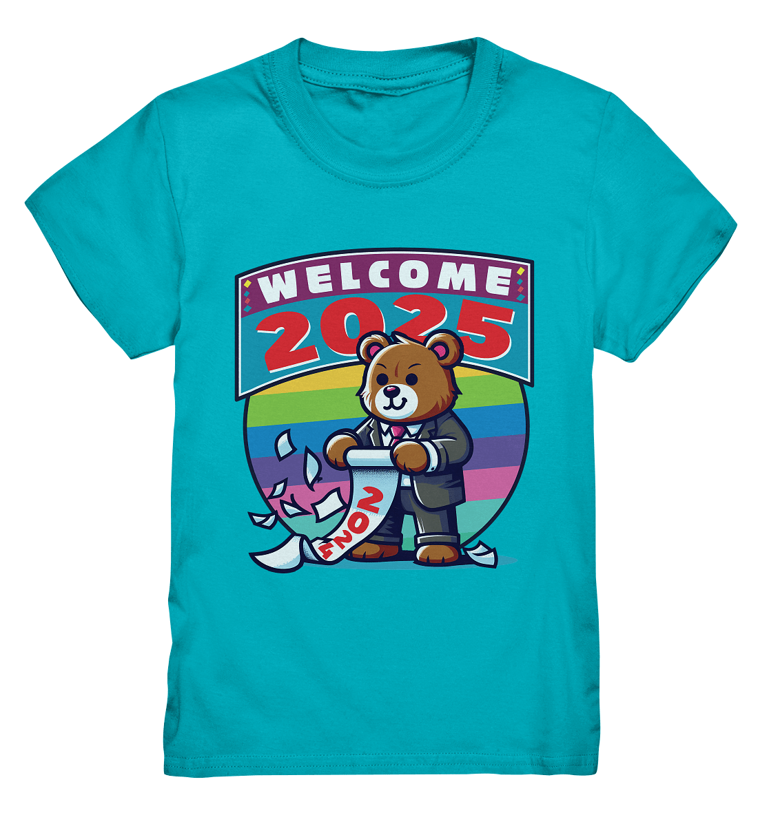 Willkommen 2025 – Der charmante Bärenkalender für einen bunten Neustart - Kids Premium Shirt - FaunaFeels Onlineshop Kids & Babys