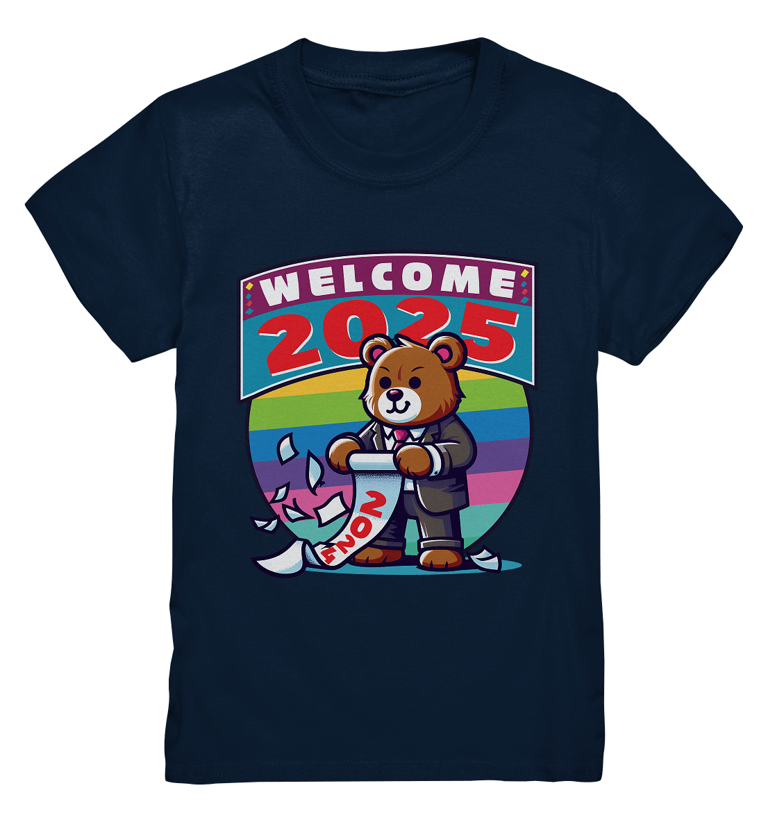 Willkommen 2025 – Der charmante Bärenkalender für einen bunten Neustart - Kids Premium Shirt - FaunaFeels Onlineshop Kids & Babys