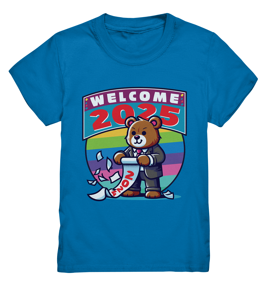 Willkommen 2025 – Der charmante Bärenkalender für einen bunten Neustart - Kids Premium Shirt - FaunaFeels Onlineshop Kids & Babys