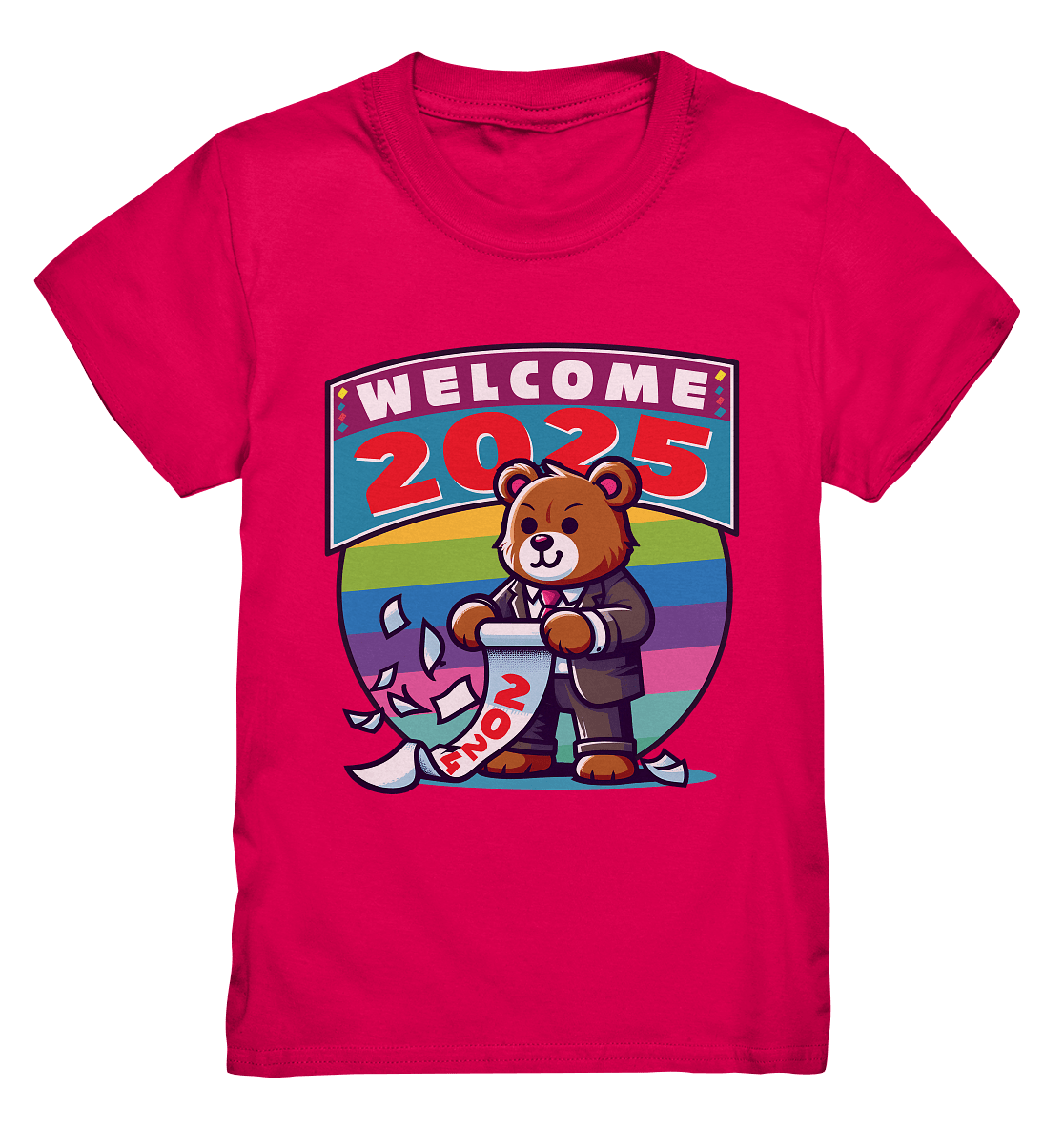 Willkommen 2025 – Der charmante Bärenkalender für einen bunten Neustart - Kids Premium Shirt - FaunaFeels Onlineshop Kids & Babys