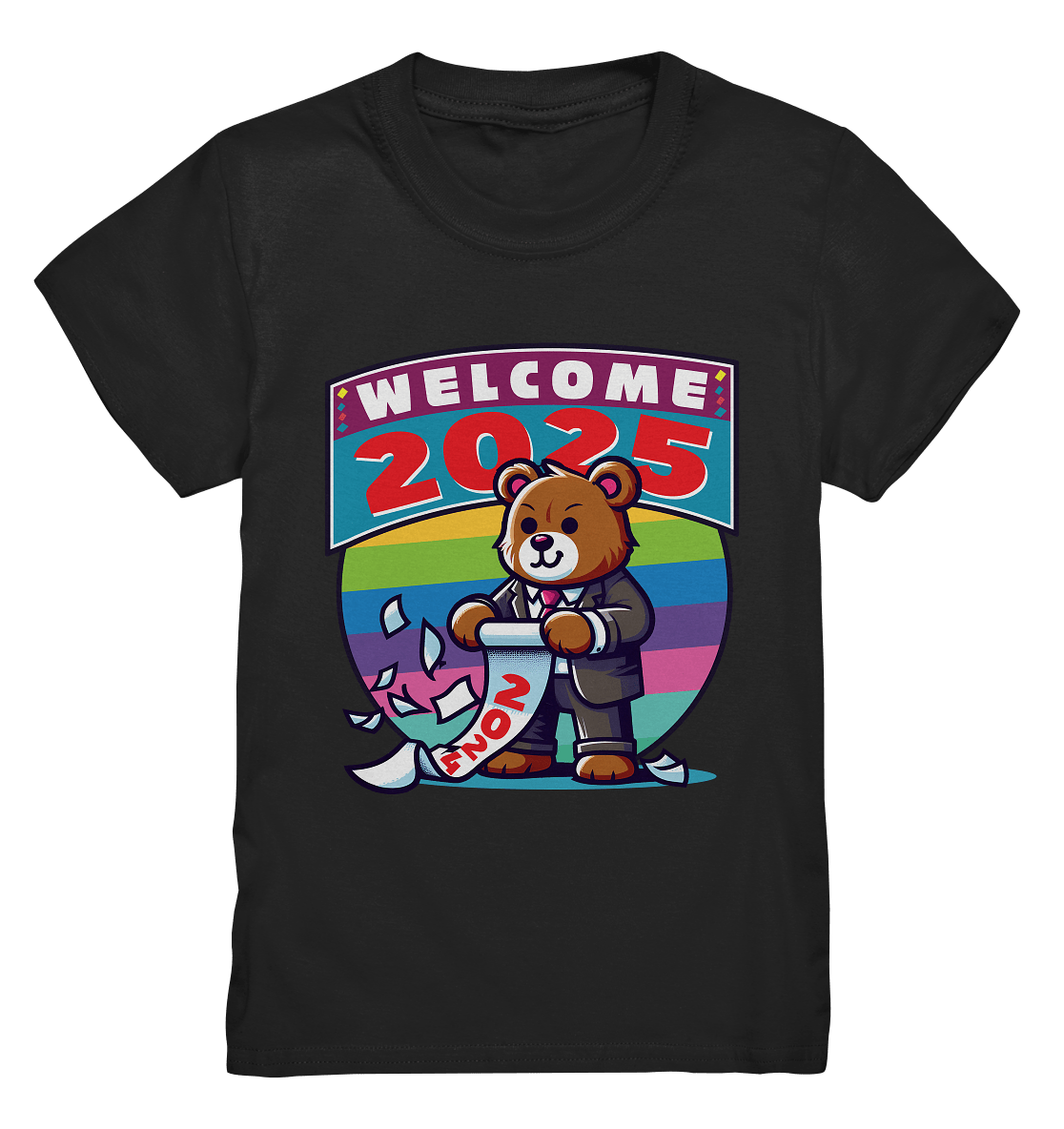 Willkommen 2025 – Der charmante Bärenkalender für einen bunten Neustart - Kids Premium Shirt - FaunaFeels Onlineshop Kids & Babys
