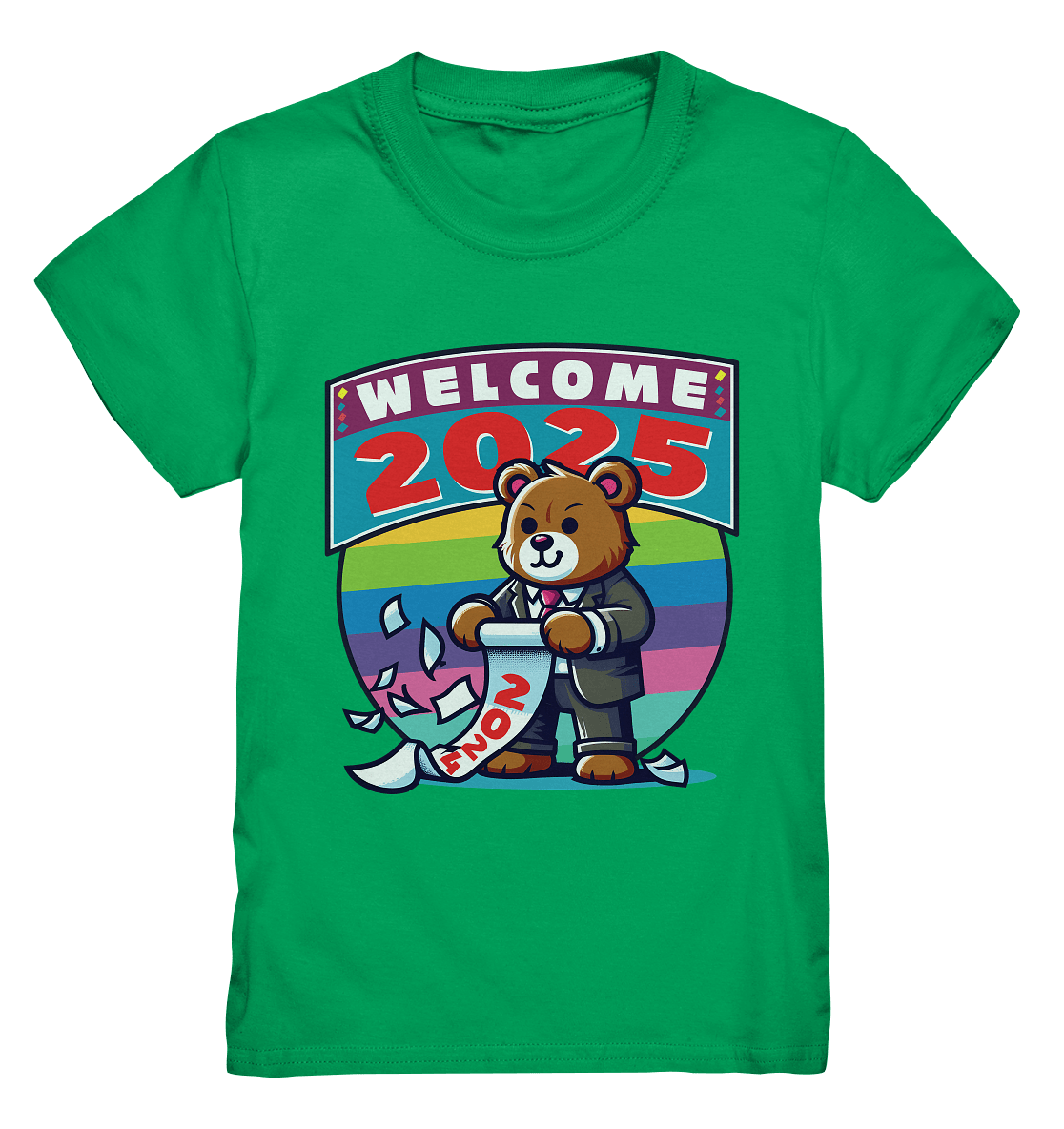 Willkommen 2025 – Der charmante Bärenkalender für einen bunten Neustart - Kids Premium Shirt - FaunaFeels Onlineshop Kids & Babys