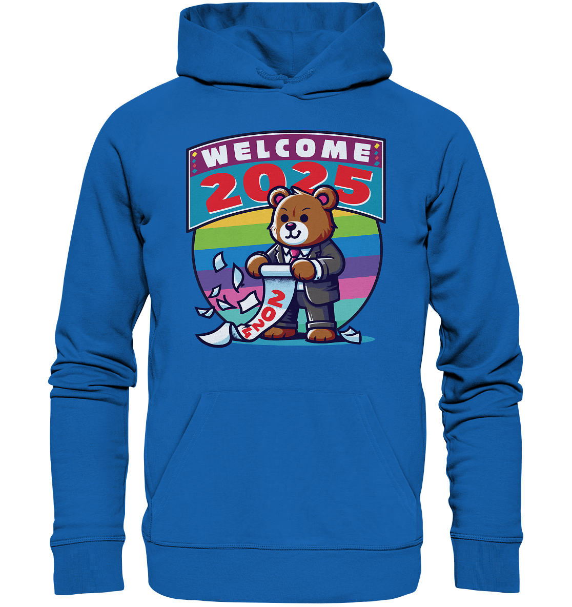 Willkommen 2025 – Der charmante Bärenkalender für einen bunten Neustart - Premium Unisex Hoodie - FaunaFeels Onlineshop Hoodies