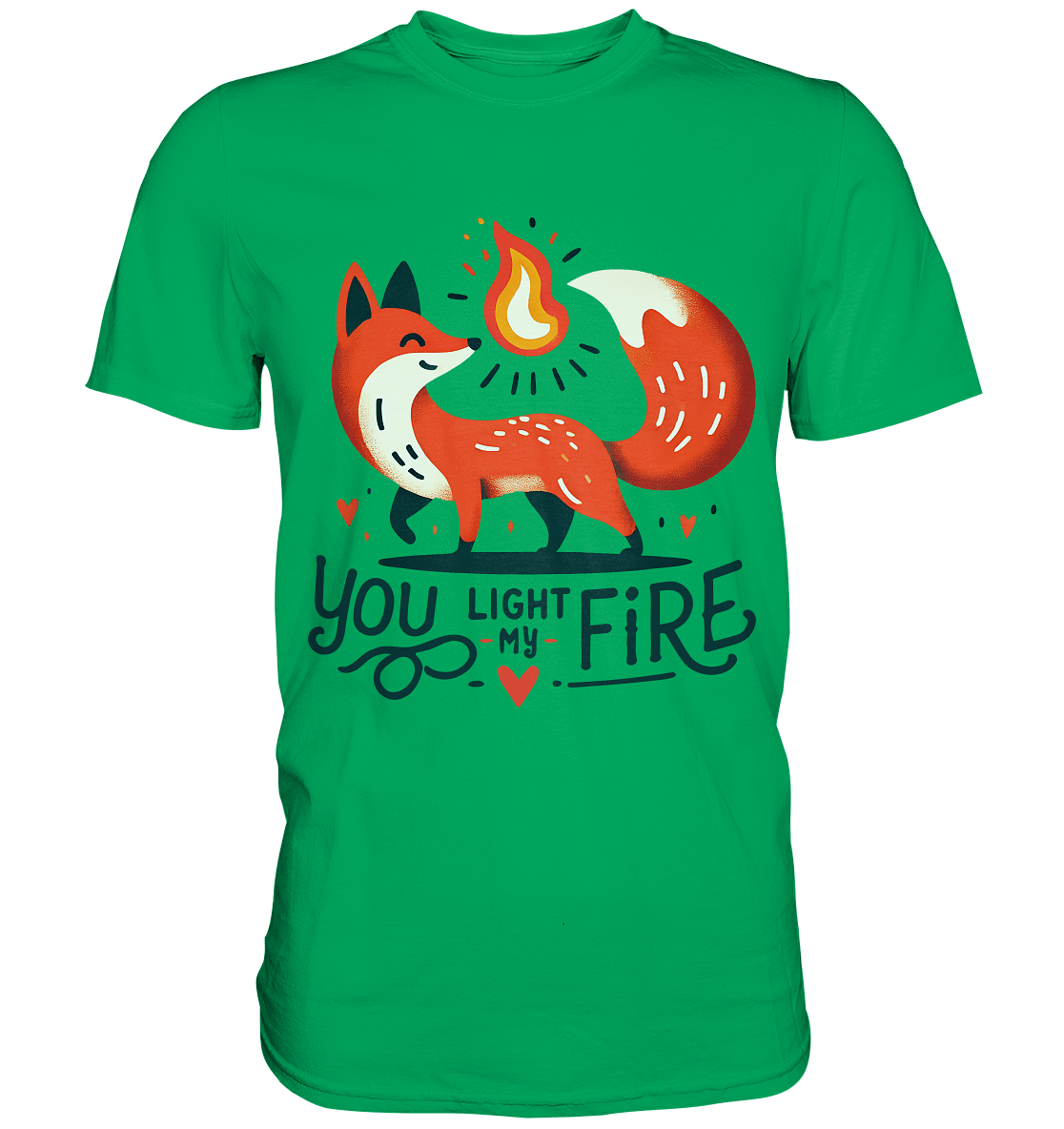 You Light My Fire - Niedlicher Fuchs mit Flamme Valentinsdesign - Premium Shirt - FaunaFeels Onlineshop Unisex - Shirts