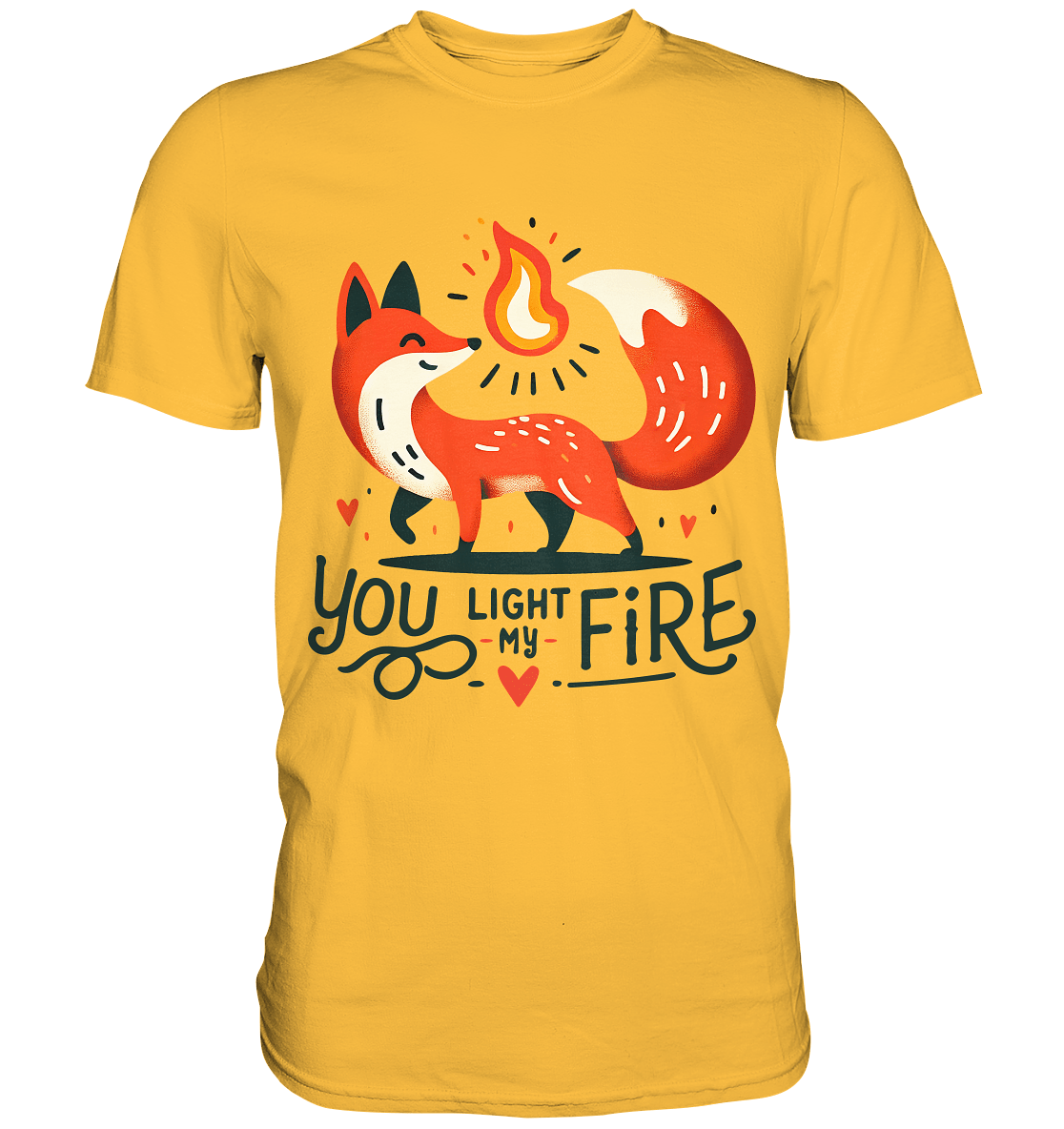 You Light My Fire - Niedlicher Fuchs mit Flamme Valentinsdesign - Premium Shirt - FaunaFeels Onlineshop Unisex - Shirts