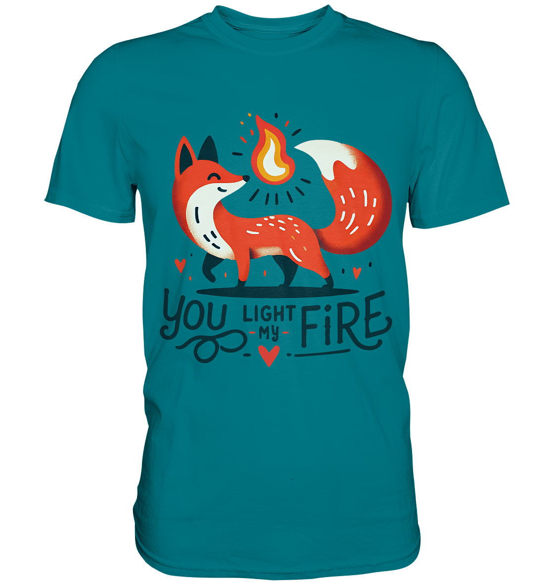 You Light My Fire - Niedlicher Fuchs mit Flamme Valentinsdesign - Premium Shirt - FaunaFeels Onlineshop Unisex - Shirts