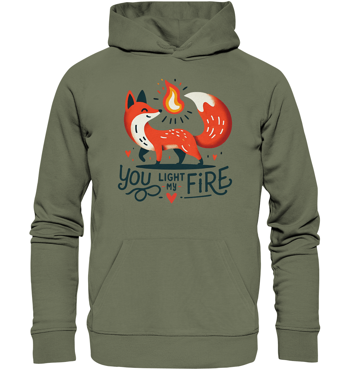You Light My Fire - Niedlicher Fuchs mit Flamme Valentinsdesign - Premium Unisex Hoodie - FaunaFeels Onlineshop Hoodies