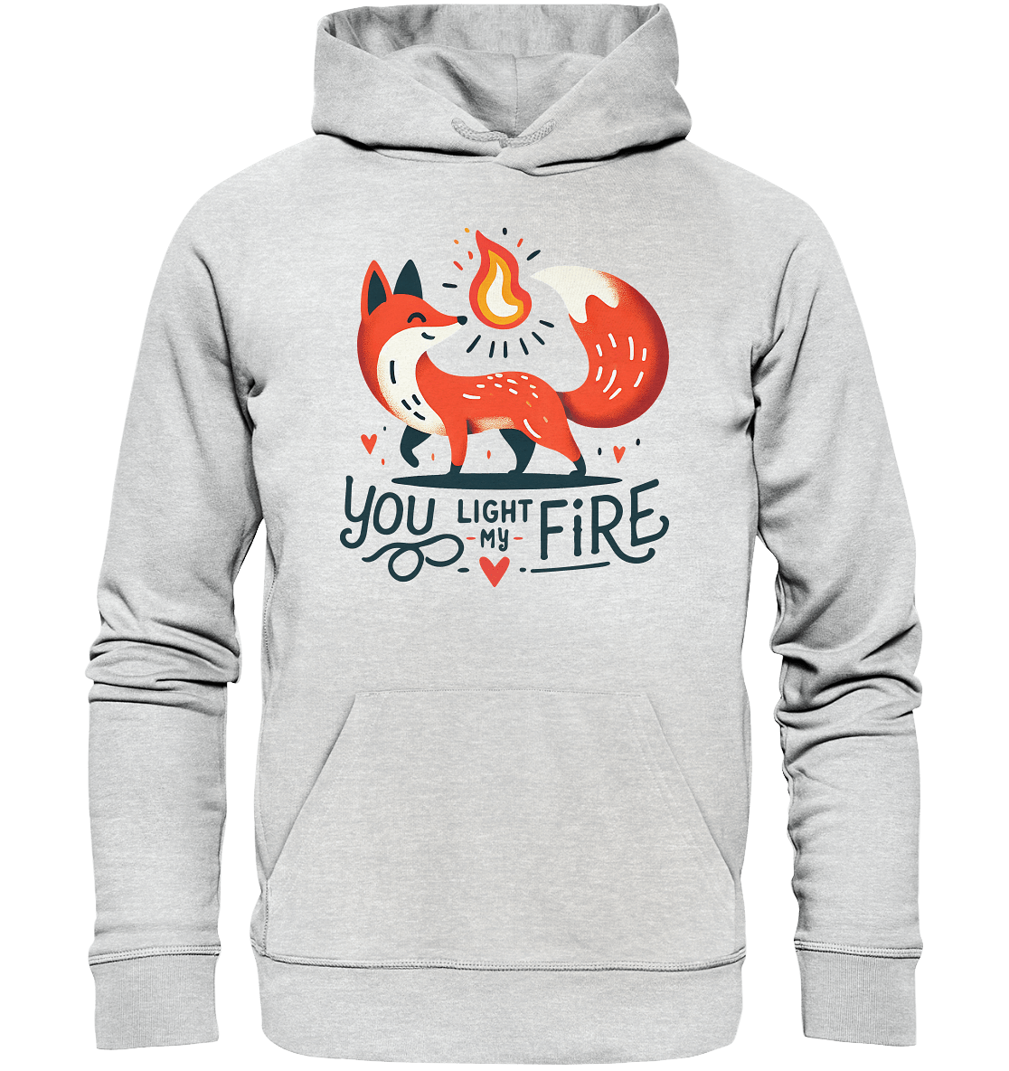 You Light My Fire - Niedlicher Fuchs mit Flamme Valentinsdesign - Premium Unisex Hoodie - FaunaFeels Onlineshop Hoodies