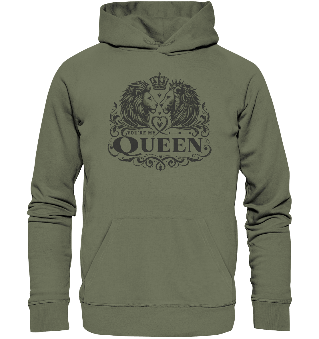 You're My Queen - Königliches Löwenpaar Design im Vintage - Stil - Premium Unisex Hoodie - FaunaFeels Onlineshop Hoodies